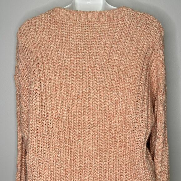 Sundance Women Marlyse Cable Knit Sweater Size Small Pink V Neck Chunky Pullover - Picture 6 of 9